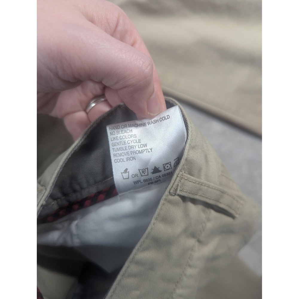 Woolrich Khaki Pants Mens 38x32 Beige Straight Leg 100% Cotton Canvas Chino - Picture 11 of 14